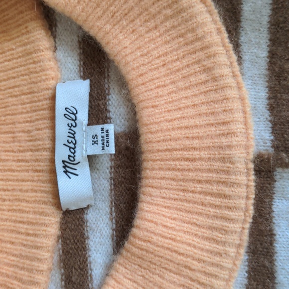 Madewell Stripe-Play Smithe Pullover Sweater in Heather Linen Size XS - Picture 6 of 8
